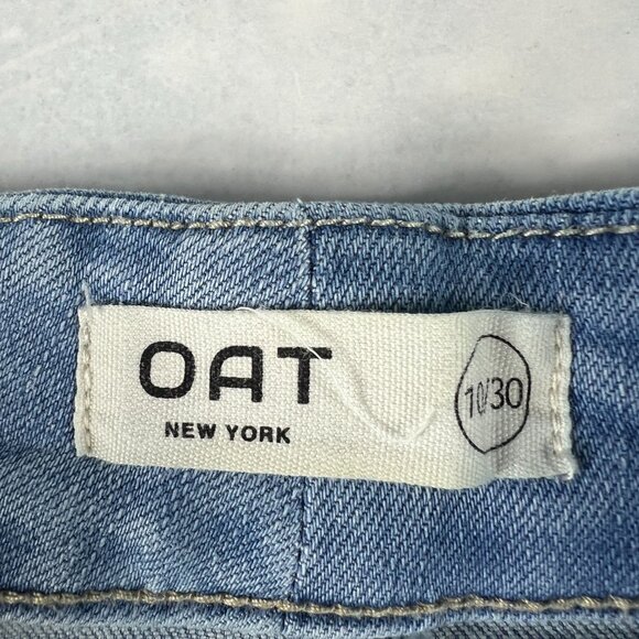 Oat New York Jeans Women's 30x29* High Rise Wide Leg Blue Faded Denim Tag 30 - Picture 6 of 16